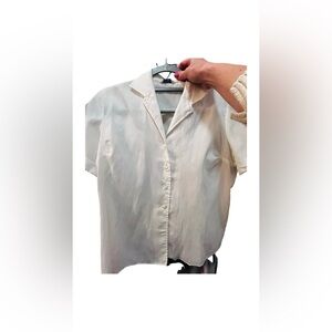 Judy Bond Classic White Rayon Button-Up Women's Blouse